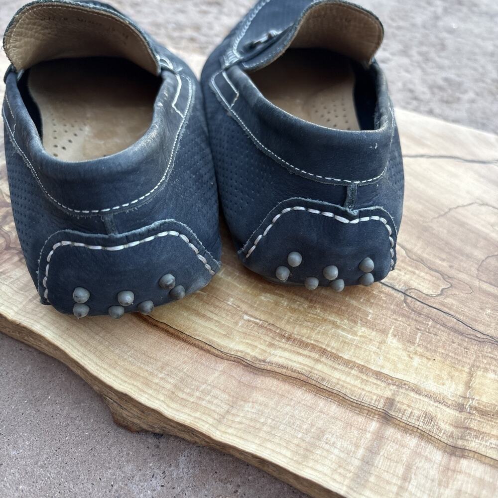 Saks Fifth Avenue Navy Blue Pebbled Leather Horse Bit Driving Shoe 10.5 Men‎ - Picture 4 of 7